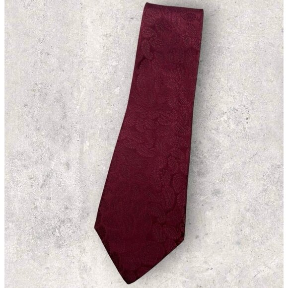 KENZO Silk Tie ITALY Burgundy Paisley W:4" EUC - Picture 1 of 5